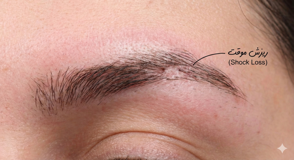 یزش موقت موهای کاشته‌شده بعد از کاشت ابرو